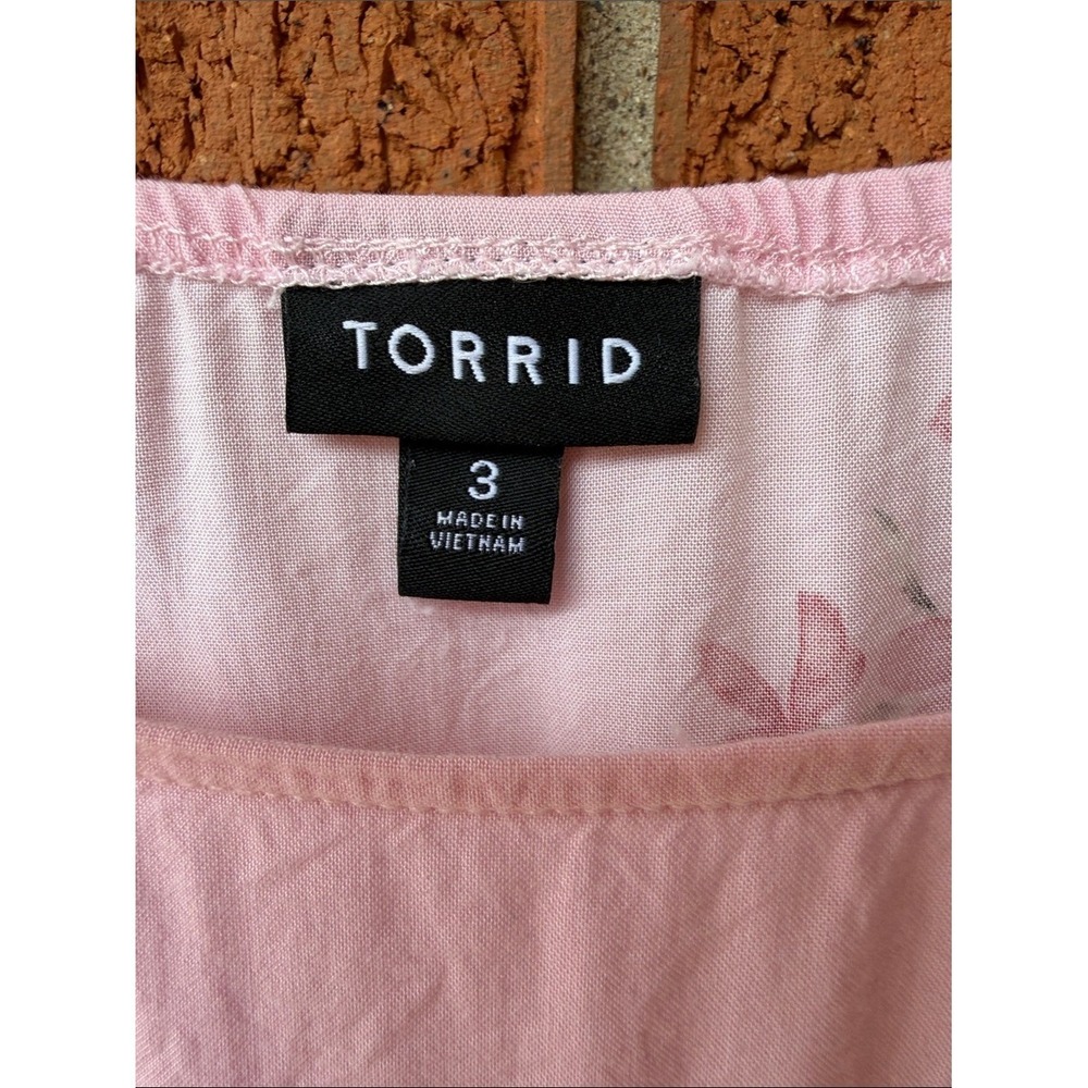 Torrid Pink Cold Shoulder With Pockets! Pink Spaghetti Strap Short Dress Floral - Picture 2 of 5